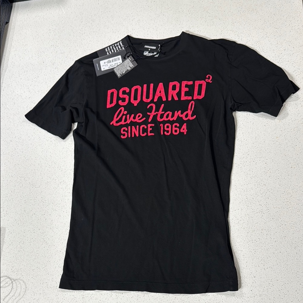 DSQUARED2 Black and Red Short Sleeve Tee
